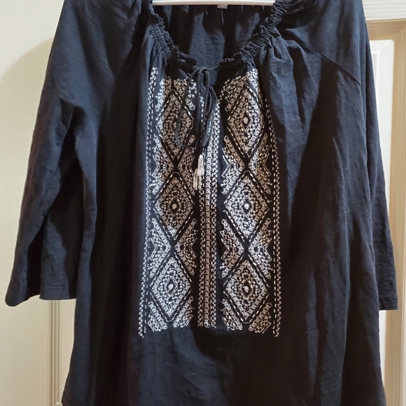 JM Collection black pheasant shirt - Picture 5 of 9